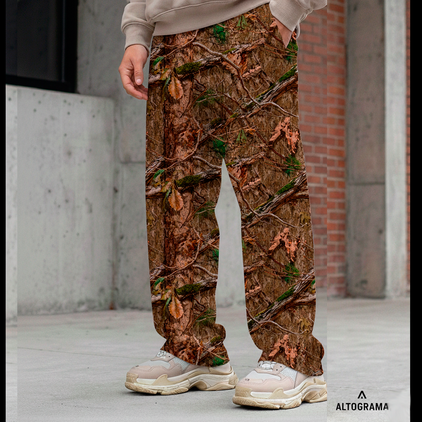 Pantalón Recto Algodón Nacional Realtree Camo Verdoso 330 Grs - Haram RESERVA