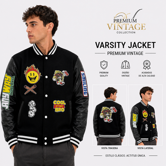 BOMBER VINTAJE CON BORDADOS