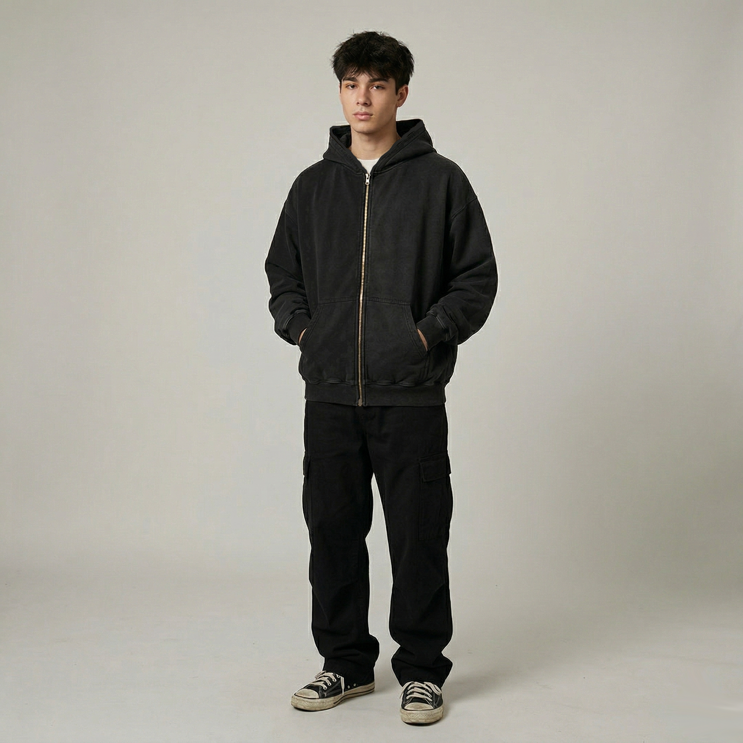 Pack Premium 10 Hoodies Boxy Fit Manga Caída Heavy Duty 425 grs para tu marca