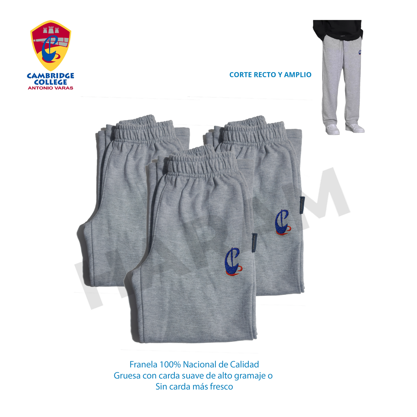 Pack 3 Pantalones de Buzo - Cambridge College Antonio Varas - Haram