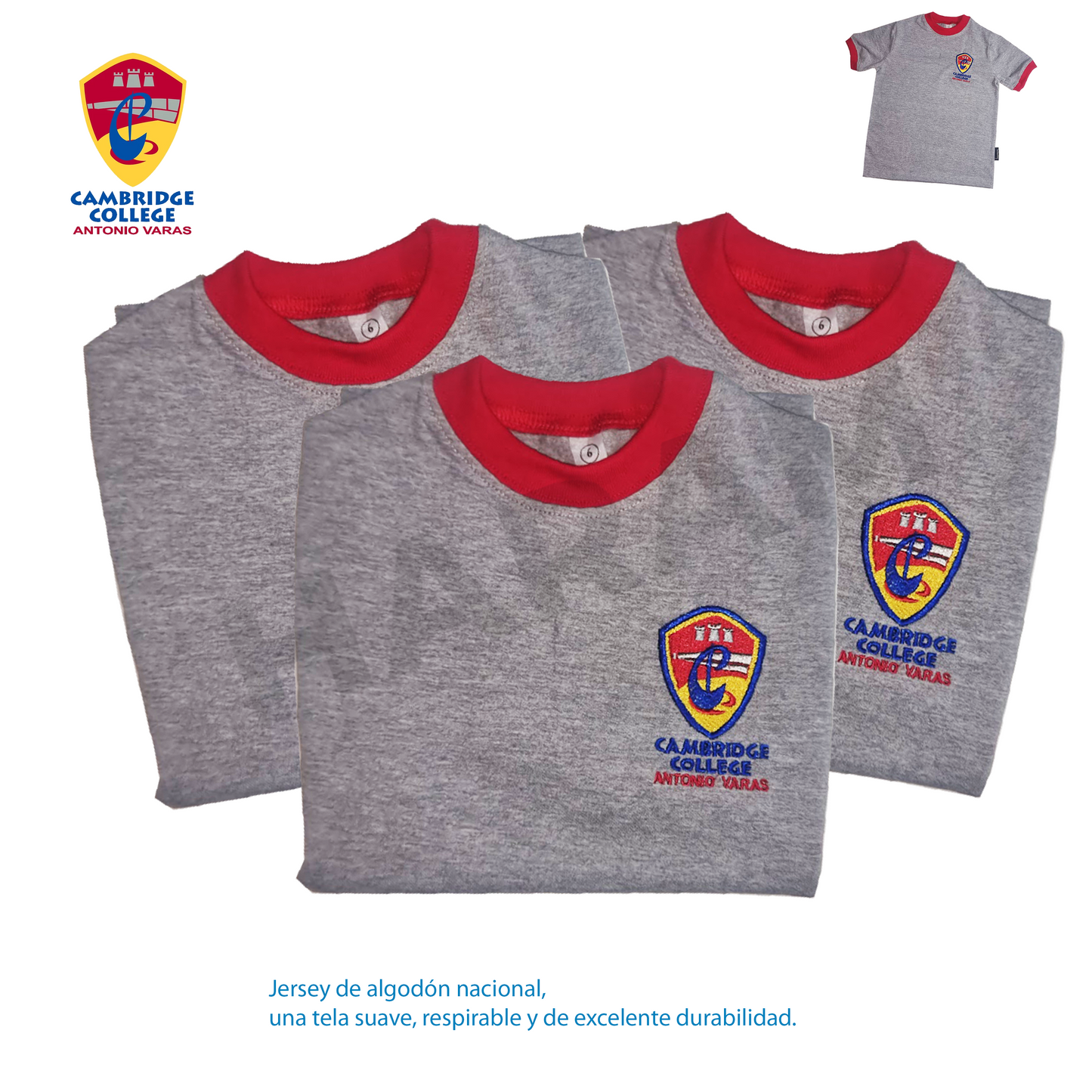 Pack 3 Poleras Deportivas Manga Corta - Cambridge College Antonio Varas - Haram