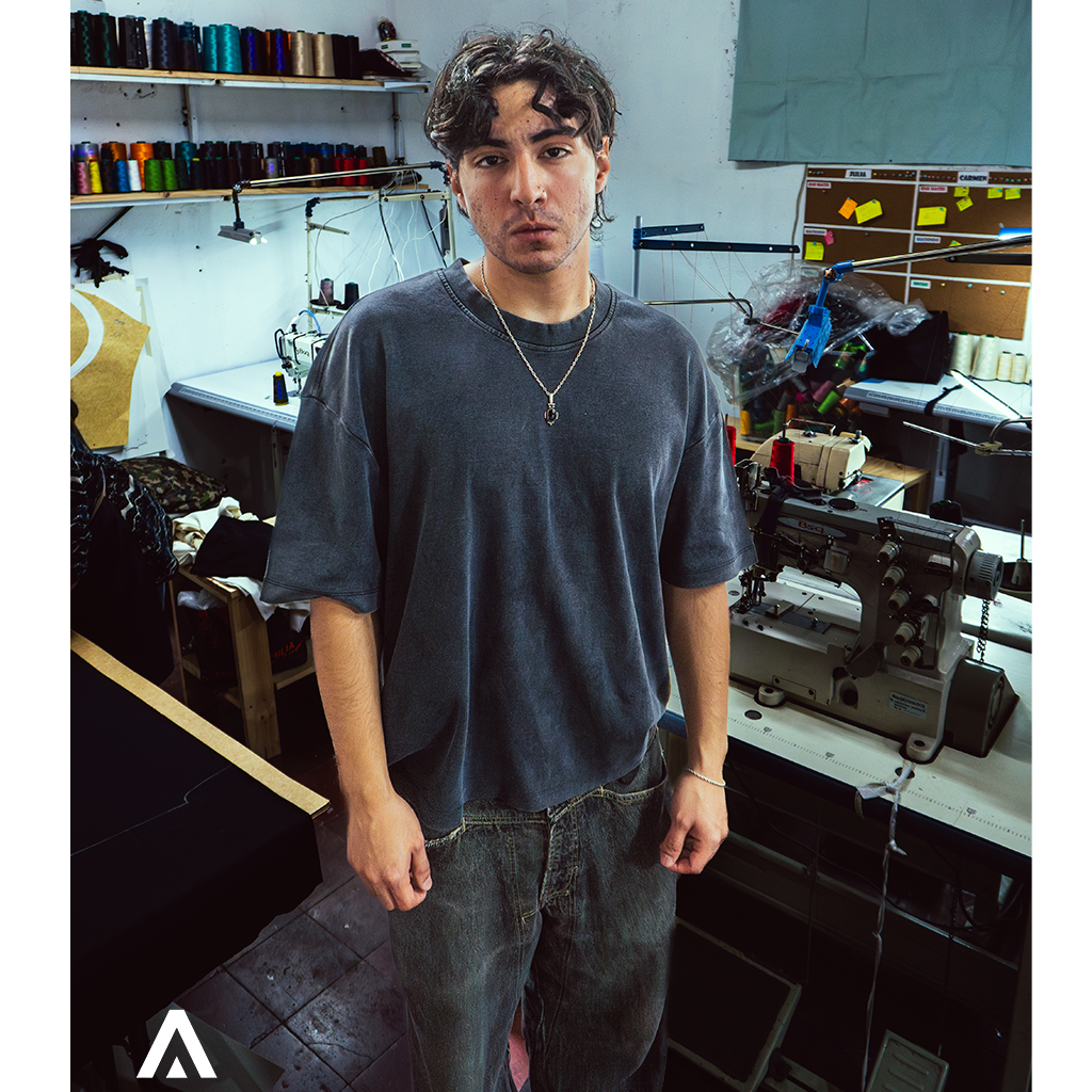 Polera Boxy Over Algodón Nacional Alto Gramaje Acid Wash - Haram