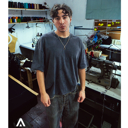 Polera Boxy Over Algodón Nacional Alto Gramaje Acid Wash - Haram