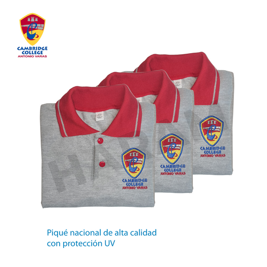 Pack 3 Poleras Piqué Protección UV Manga Corta - Cambridge College Antonio Varas - Haram