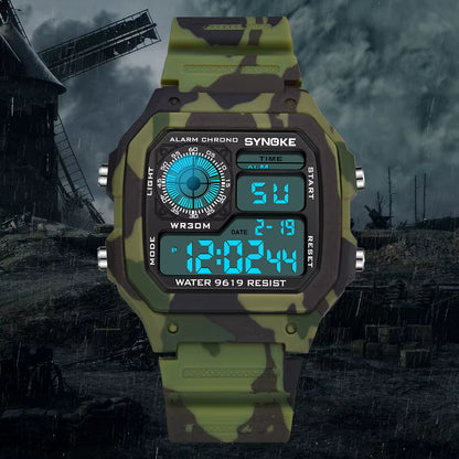 Reloj Digital Deportivo Camuflaje Militar Synoke 50M