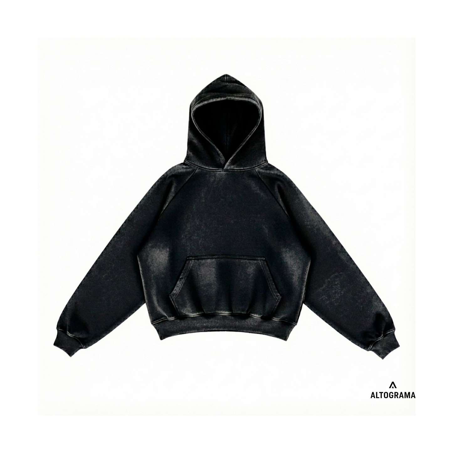 10 unidades x Hoodie Boxy Fit Acid Wash Extra Alto Gramaje 425 Grs - Haram