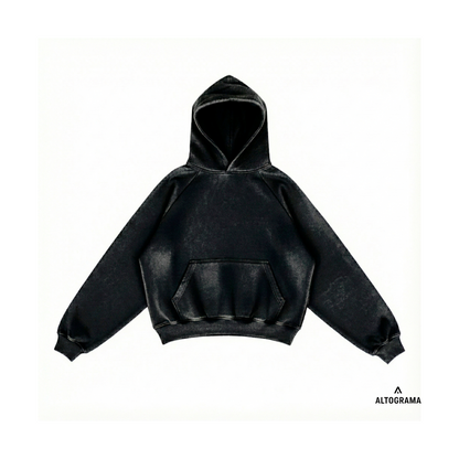 10 unidades x Hoodie Boxy Fit Acid Wash Extra Alto Gramaje 425 Grs - Haram