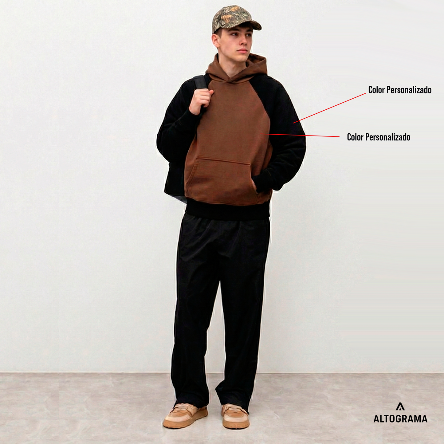 20 unidades x Hoodie Boxy Fit Custom Color 330 Grs - Haram