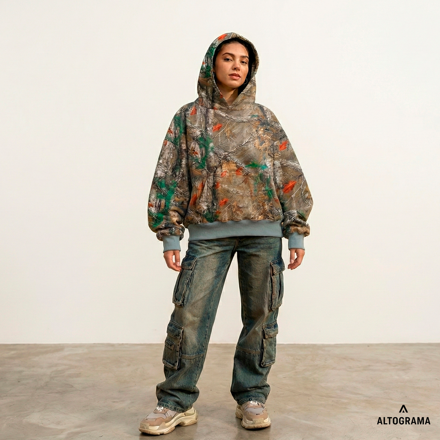 Hoodie Boxyfit Realtree Camo Bosque Sur 330 Grs - Haram RESERVA