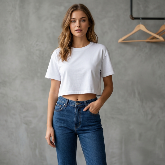 30 unidades x Polera Crop Top Ombliguera 220 grs- Haram