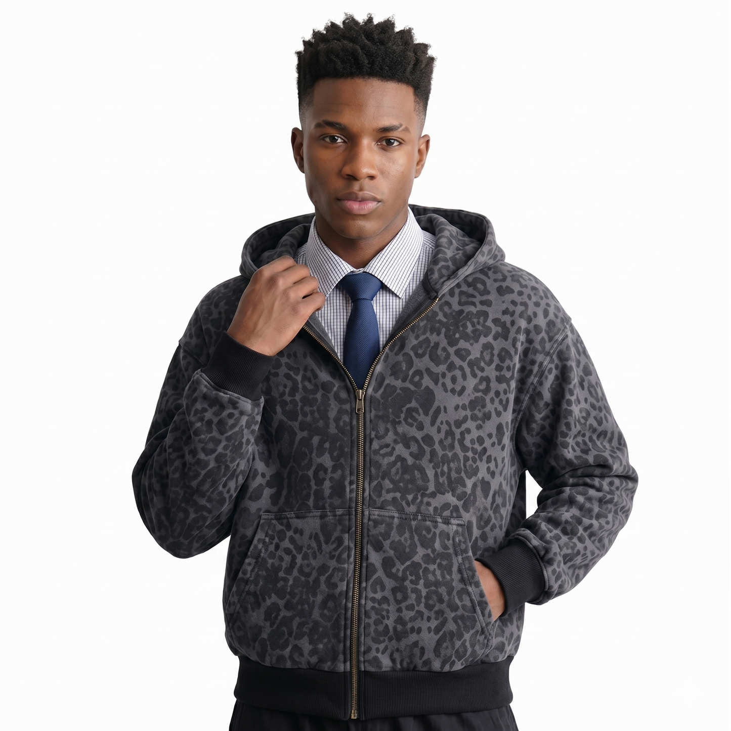 PRE ORDER - Hoodie Boxy Fit Slim Savage Ash Zip 330 grs - Haram