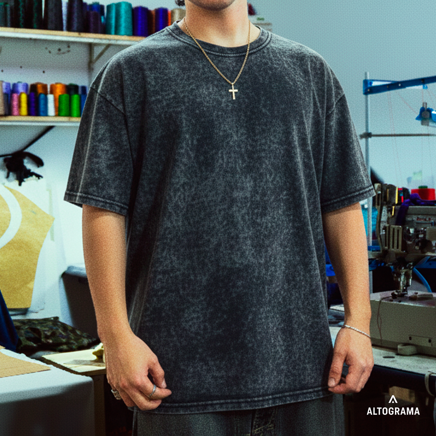 30 unidades x Polera Oversize ACID WASH en Jersey Alto Gramaje Nacional 388 grs - Haram