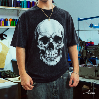 Polera Oversize ACID WASH Calavera Alto Gramaje - Haram
