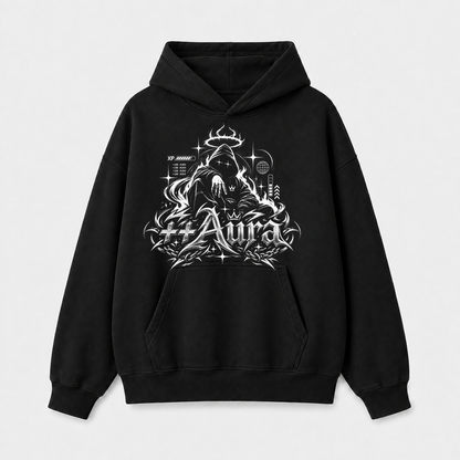 Hoodie Boxy Fit Manga Caída Aura Inicia - Haram