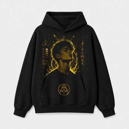 Hoodie Boxy Fit Manga Caída Aura Inicia - Haram