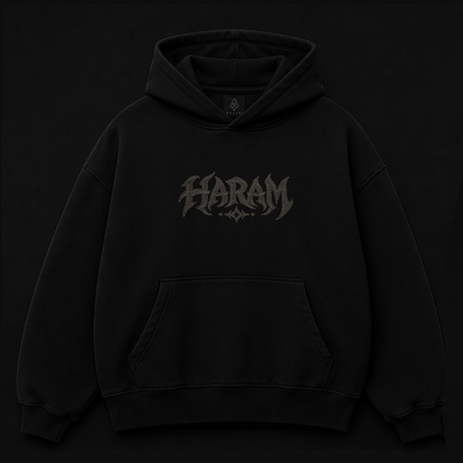 (PREVENTA) - HARAM Black Sigil Boxy Slim Hoodie Heavy Duty 425