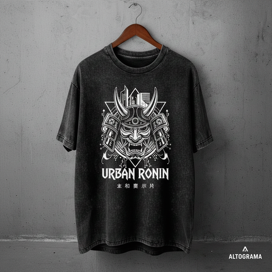 Polera Oversize ACID WASH Urban Ronin Alto Gramaje - Haram