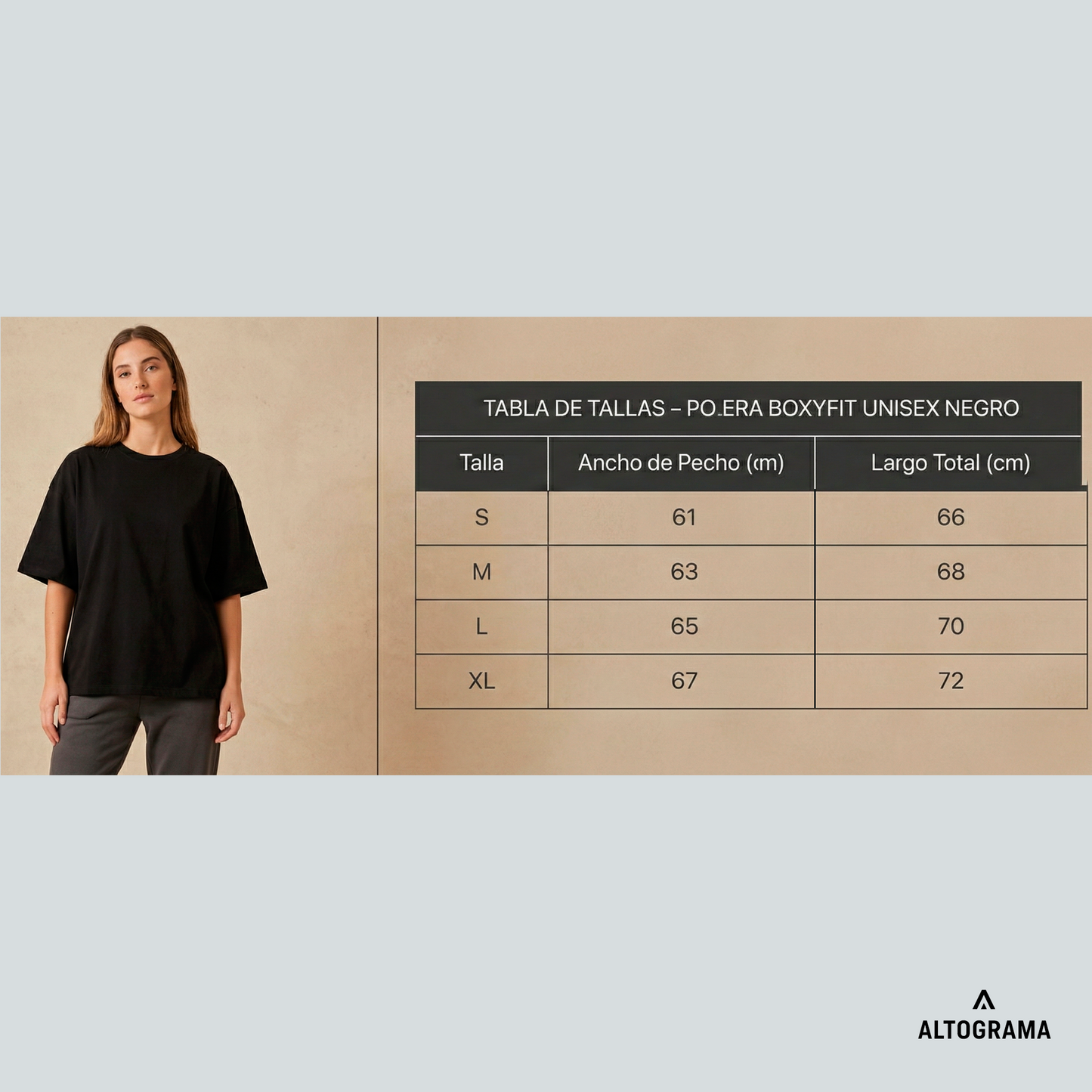 Polera Boxy Over Fit Alto Gramaje Nacional 388 grs - Haram