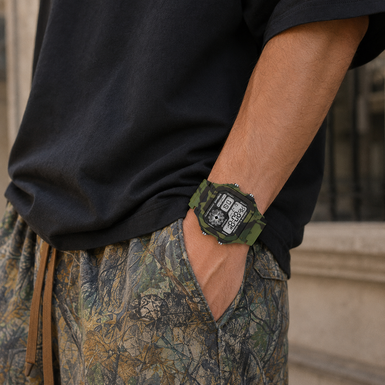 Reloj Digital Deportivo Camuflaje Militar Synoke 50M